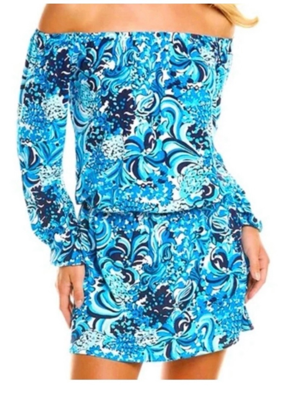 Lilly Pulitzer Blue and Teal Floral Romper